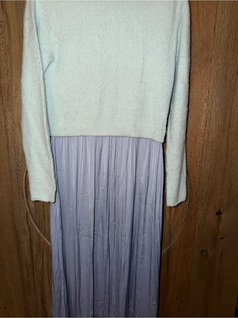 Anthropologie Two-Tone Knit Top and Pleated Skirt Dress - Mint & Lavender